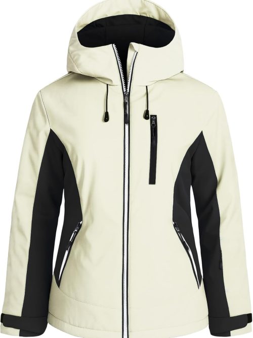 Women's Waterproof Winter Jacket Ski Snow Jacket Windproof Warm Rain Coat Insulated Sonwboard Hooded Jacket