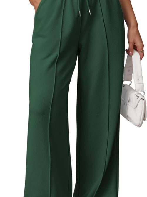 Womens Wide Leg Sweatpants High Waisted Baggy Pants Fashion Teen Girl Drawstring Athletic Joggers