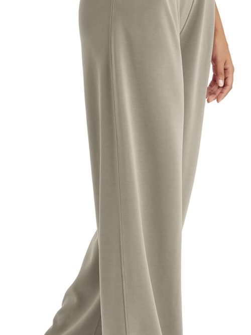 Soft Wide Leg Pants for Women High Waist Casual Relaxed Pants with Pockets-27/29"/ 31" Inseam