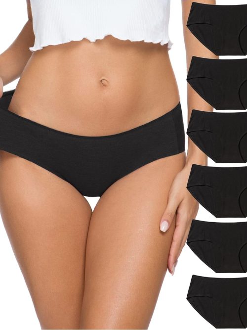 Womens Underwear Cotton Underwear for Women Seamless Hipster Bikini Briefs Panties 6 Pack