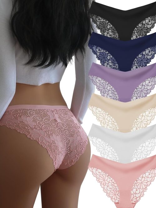 Sexy Cheeky Womens Underwear Comfortable Seamless Panties Luxurious Lace Bikini Briefs