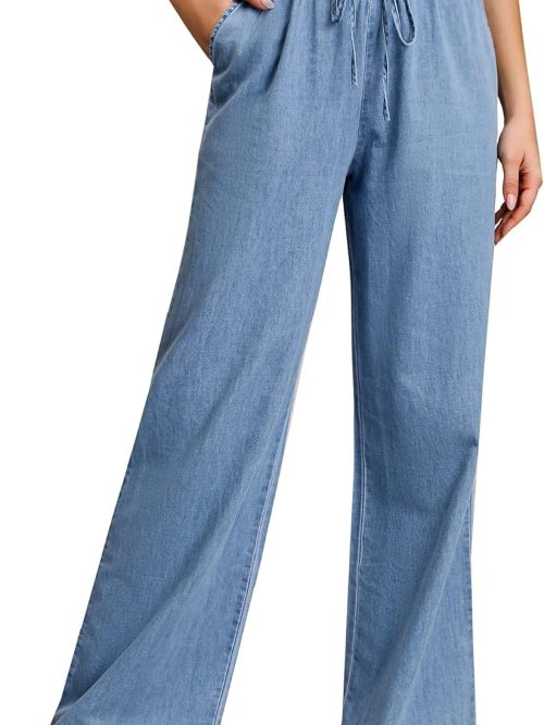 Fashion Jeans for Women Wide Leg High Waisted Elastic Waist Pull On  Comfort Denim