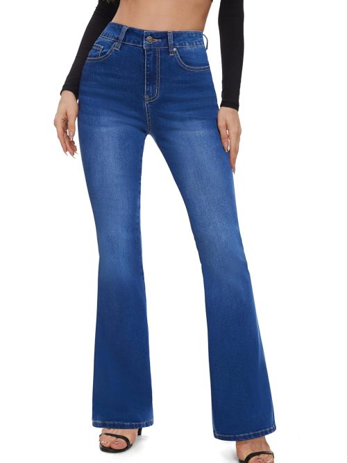Women's High Waisted Butt Lifting Stretch Bootcut Jeans