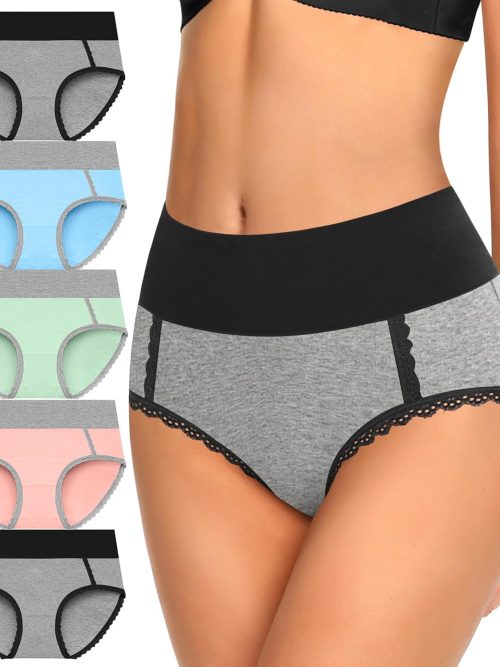 Women Underwear Cotton High Waisted Soft Briefs Full Coverage Comfort Panties Multipack